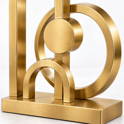 🔶 Home Decor | Brass Sculpture | Tabletop Gift | Geometric Elegance
