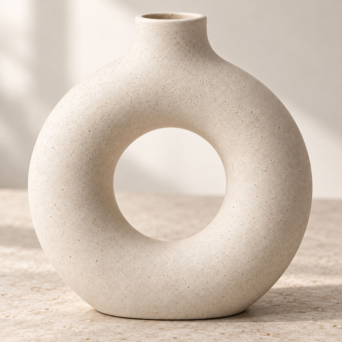 🏺 Home Decor | Ceramic Vase | Tabletop Gift | Donut Silhouette