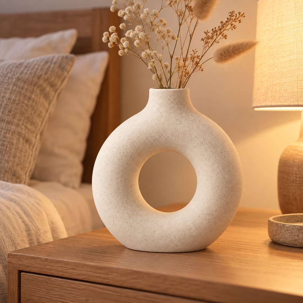 🏺 Home Decor | Ceramic Vase | Tabletop Gift | Donut Silhouette