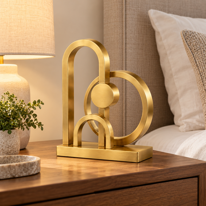 🔶 Home Decor | Brass Sculpture | Tabletop Gift | Geometric Elegance