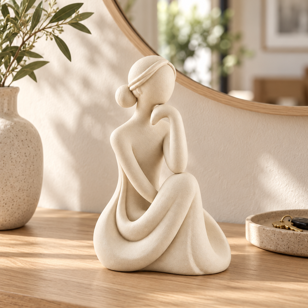 🎁 Housewarming Gift | Ceramic Shelf Decor | Feminine Nordic Sculpture