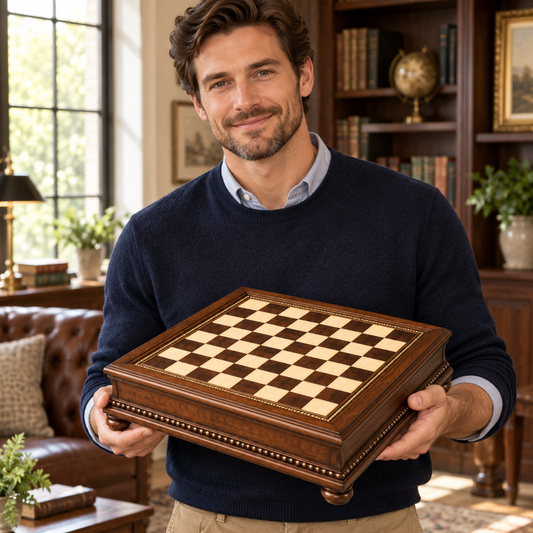 ♟️ Chess Decor | Wooden Tabletop | Dad Gift | Vintage Elegance