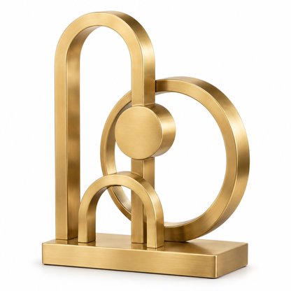 🔶 Home Decor | Brass Sculpture | Tabletop Gift | Geometric Elegance