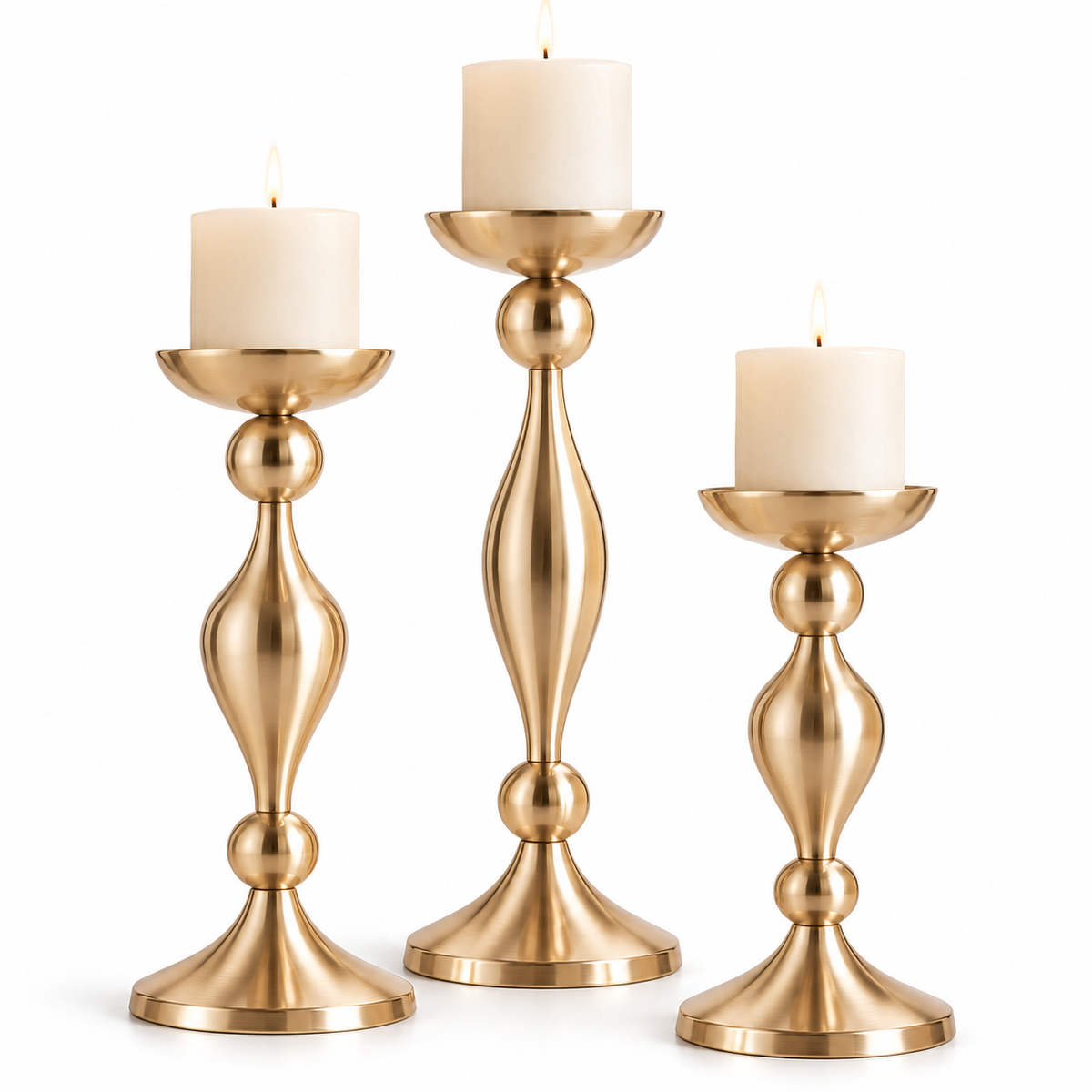 🕯️ Candle Holders | Metal | Dining | For Women | Champagne Glow
